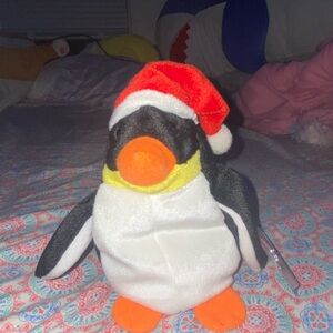 Ty Penguin Stuffed Animal with Red Santa Hat